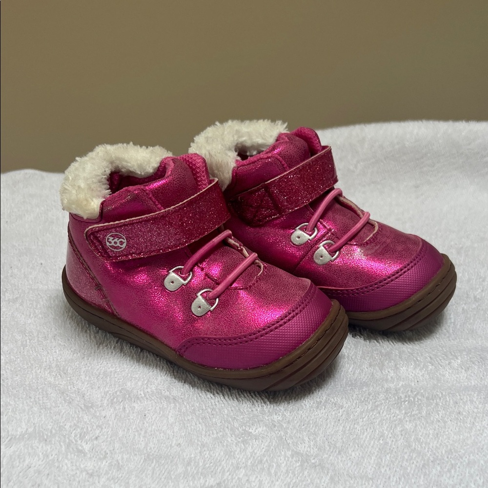 Stride Rite Fuchsia Boots with Faux Fur